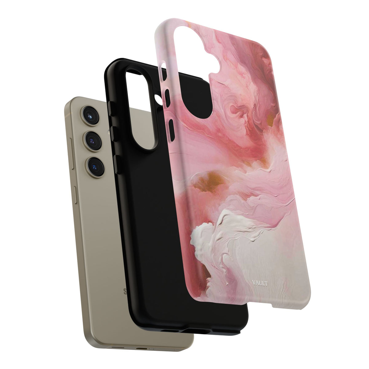 Pink Marble Tough Phone Case — Protective Artistic Phone Cover