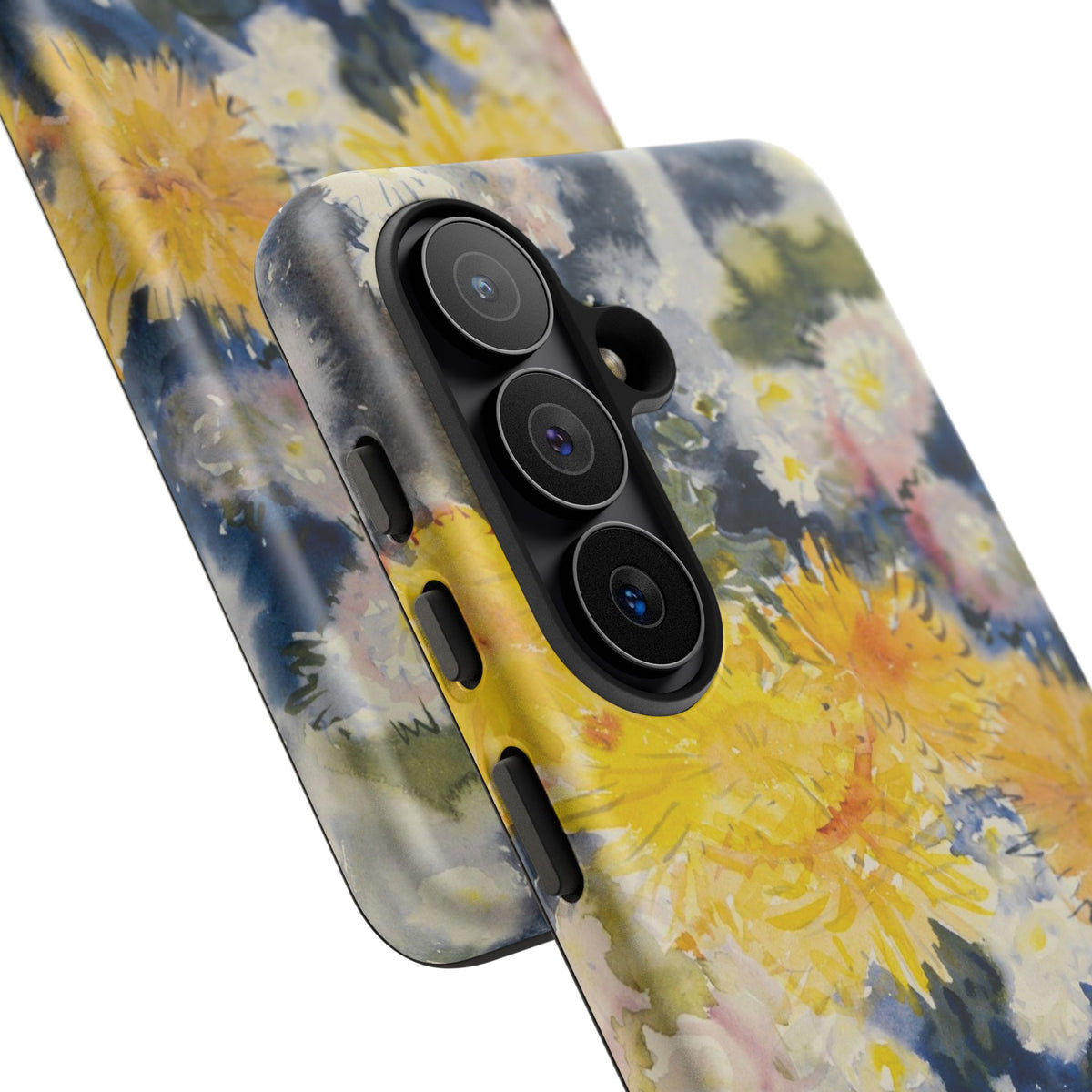 Floral Watercolor Phone Case – Yellow Chrysanthemums Design