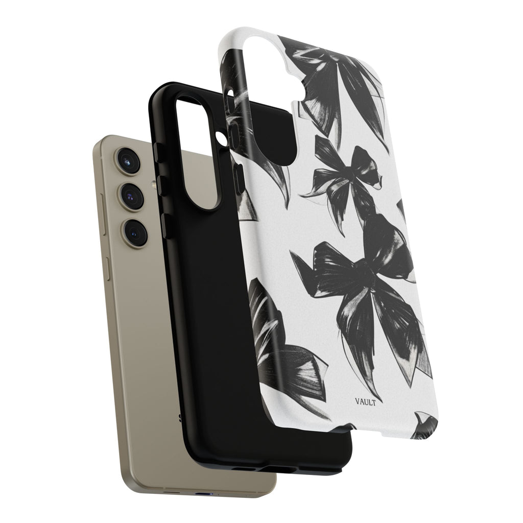 Floral Brushstroke Phone Case — Black & White Botanical Tough Case