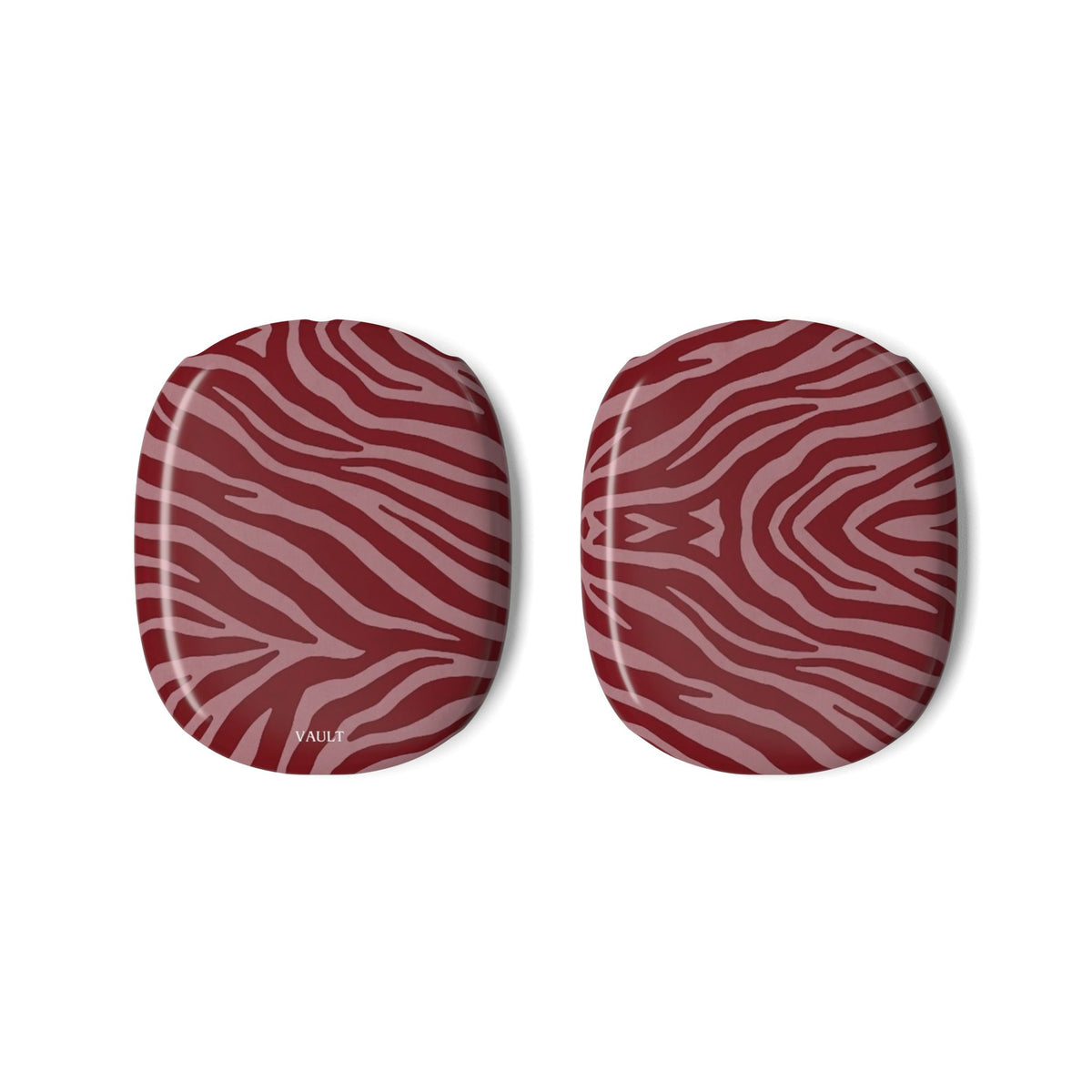 Red Zebra Print AirPod Max Ear Cup Covers — Stylish Protective Replacement