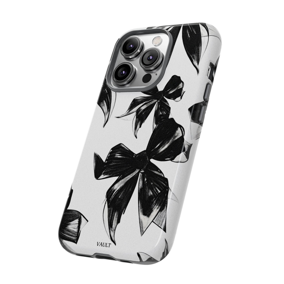Floral Brushstroke Phone Case — Black & White Botanical Tough Case