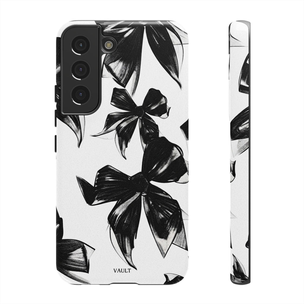 Floral Brushstroke Phone Case — Black & White Botanical Tough Case