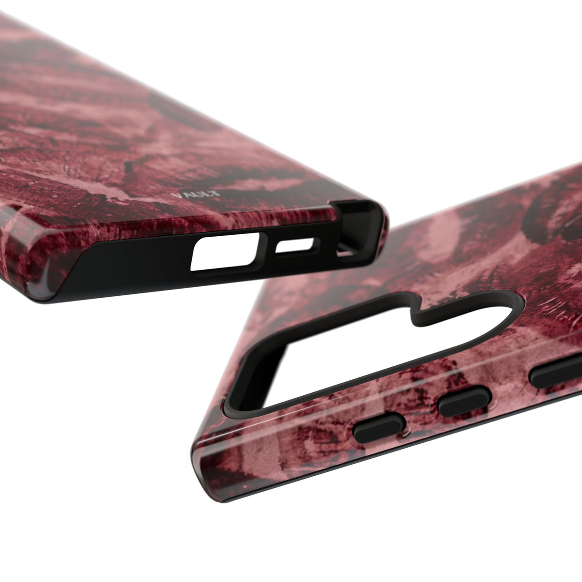 Kiss Print Phone Case – Burgundy Lip Pattern Protective Phone Cover