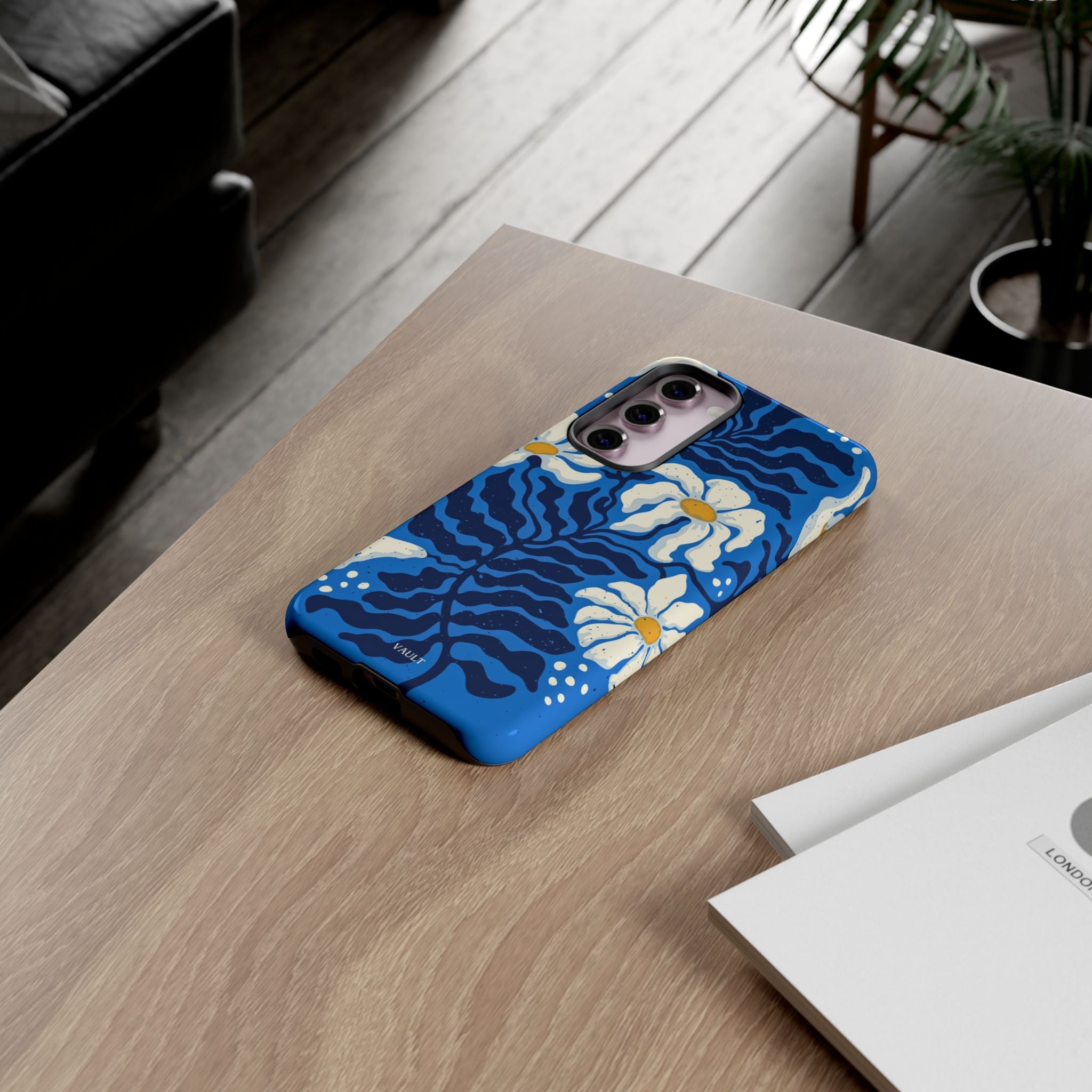 Blue Daisy Tough Phone Case — Floral Protective Phone Cover