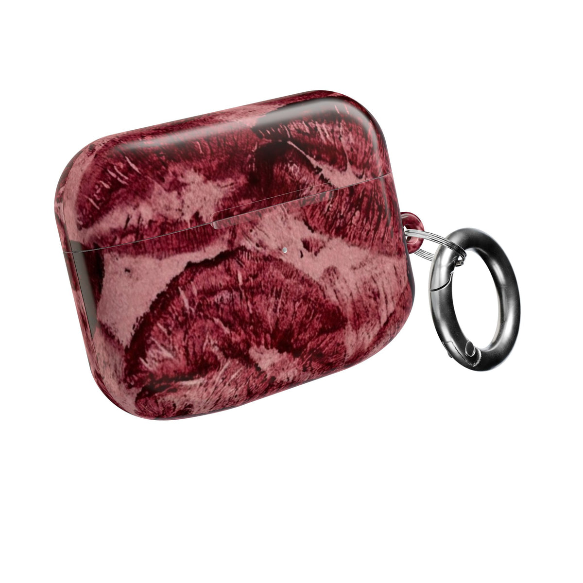 Maroon Kiss-Print AirPod Case