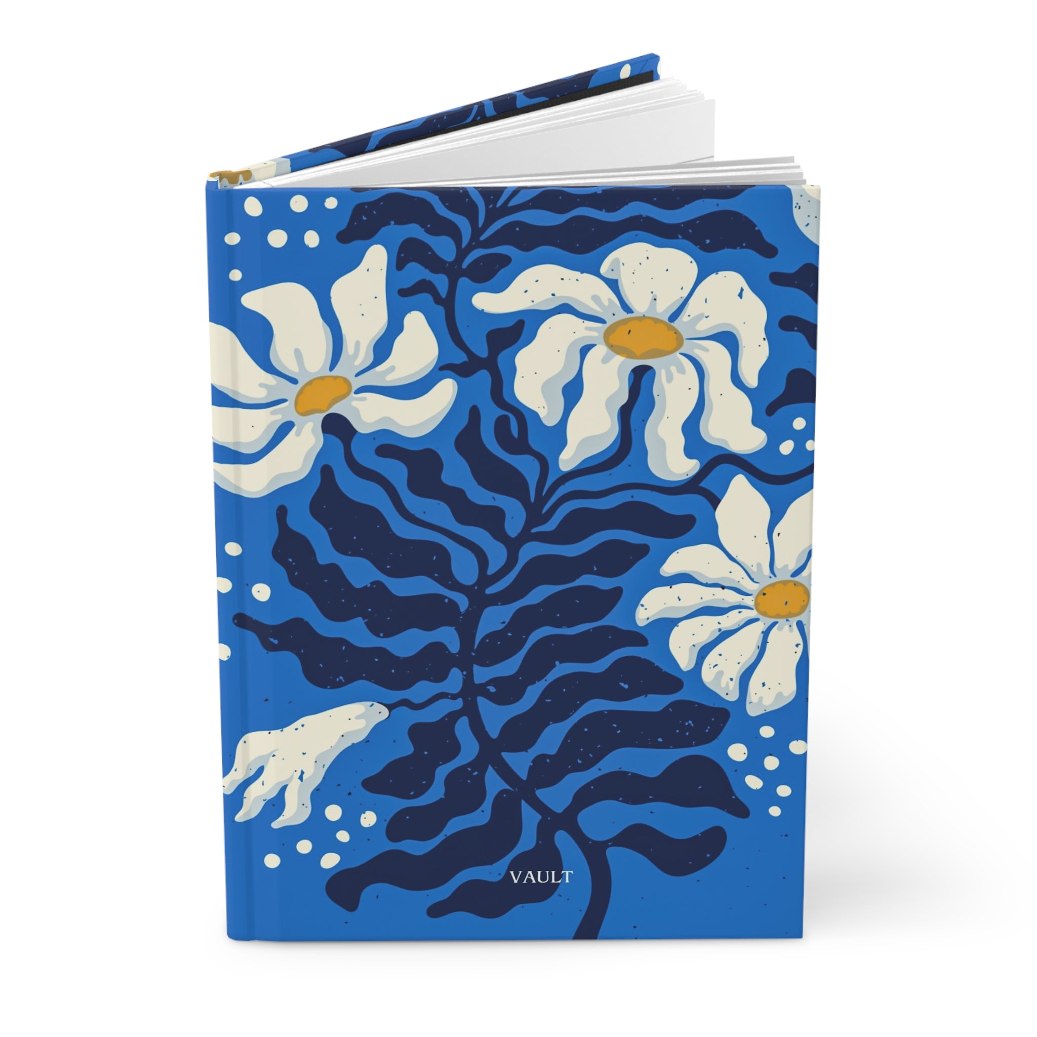 Blue Daisy Hardcover Journal — Floral Notebook for Writing & Daily Notes