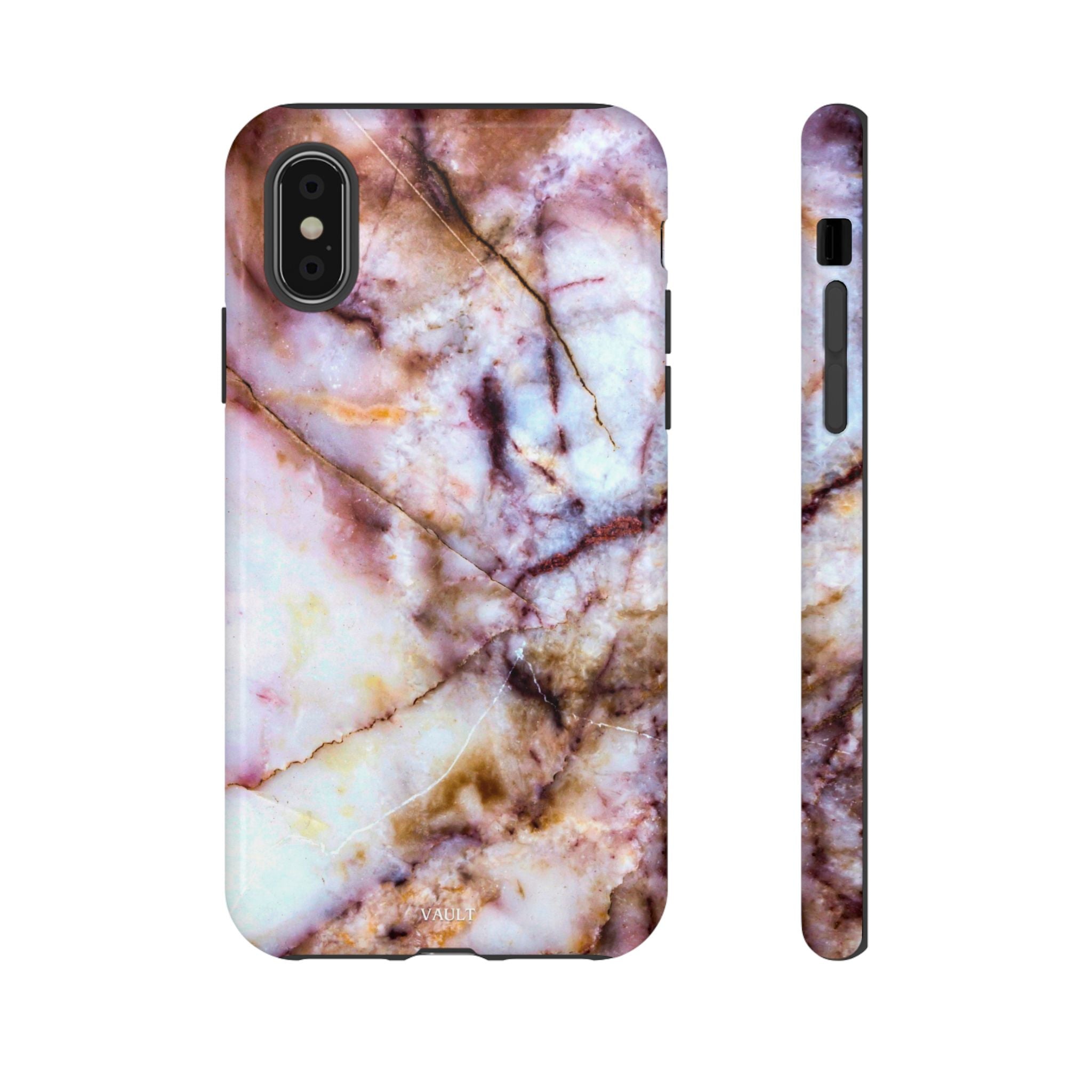 Marble Vein Tough Phone Case — Pink Quartz Protective Cover