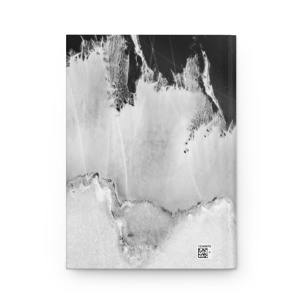Marble Wave Hardcover Journal — Black & White Abstract Notepad