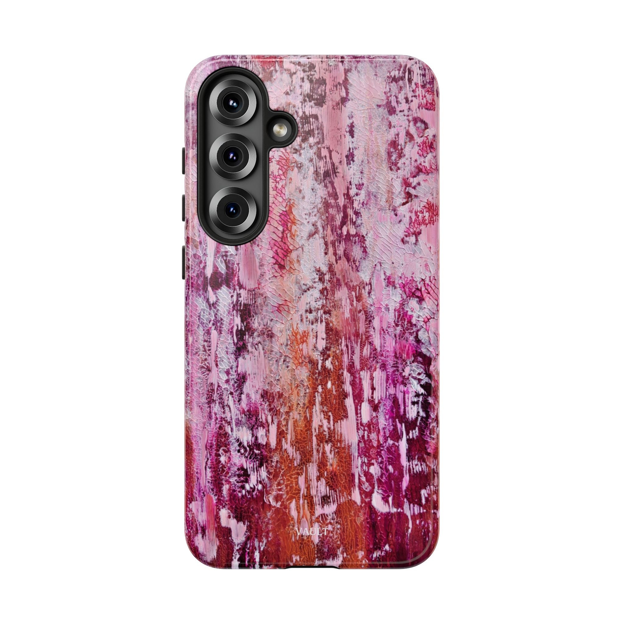 Pink Abstract Art Tough Phone Case — Protective Artistic Phone Cover