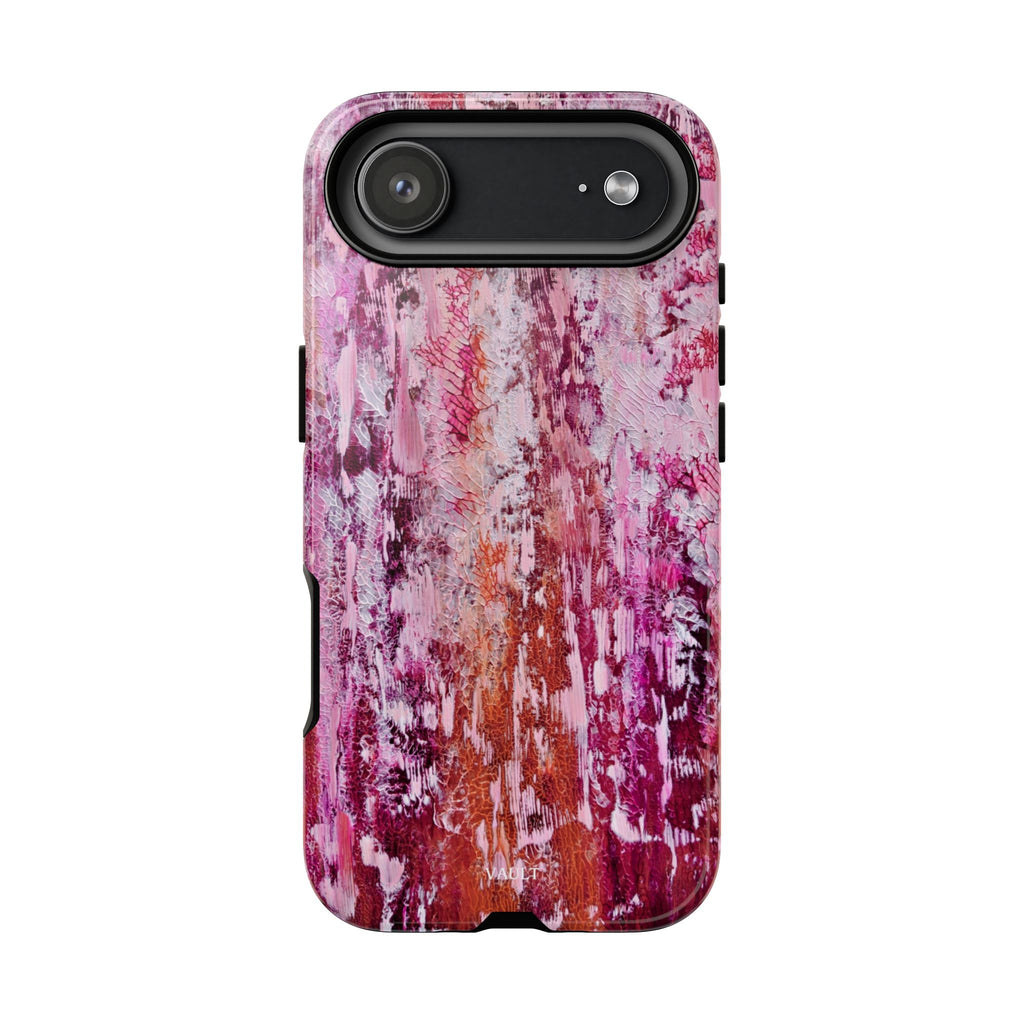 Pink Abstract Art Tough Phone Case — Protective Artistic Phone Cover