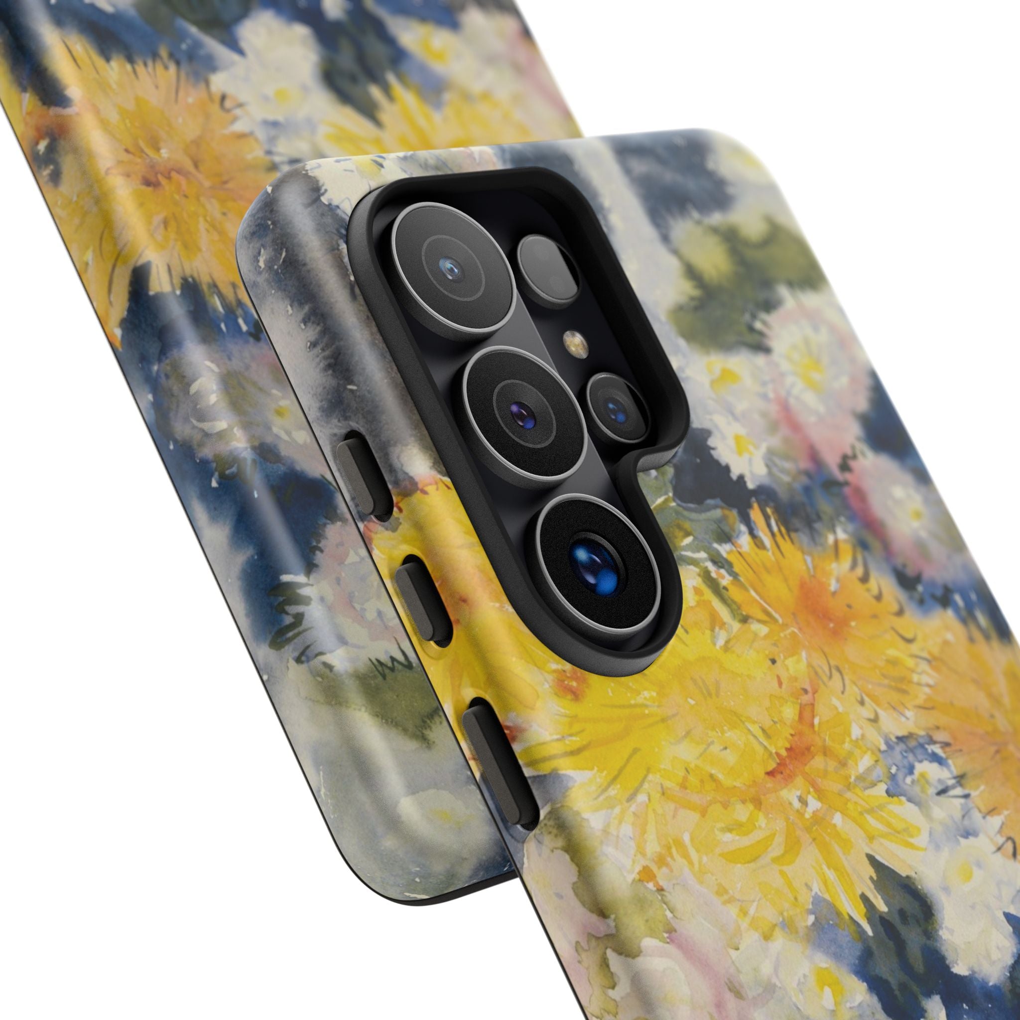 Floral Watercolor Phone Case – Yellow Chrysanthemums Design