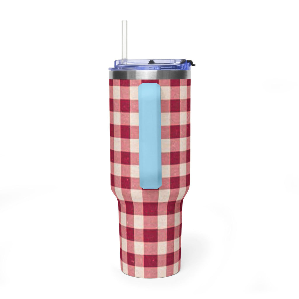 40oz Vacuum Tumbler — Red Buffalo Plaid Insulated Travel Mug