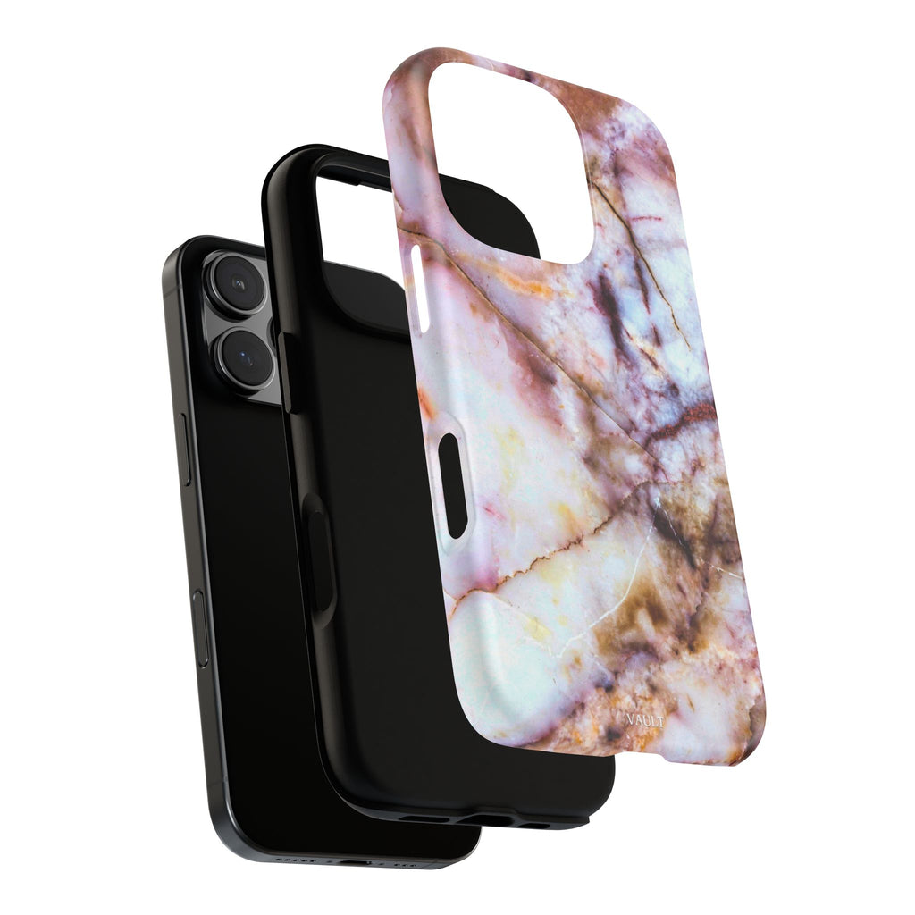 Marble Vein Tough Phone Case — Pink Quartz Protective Cover