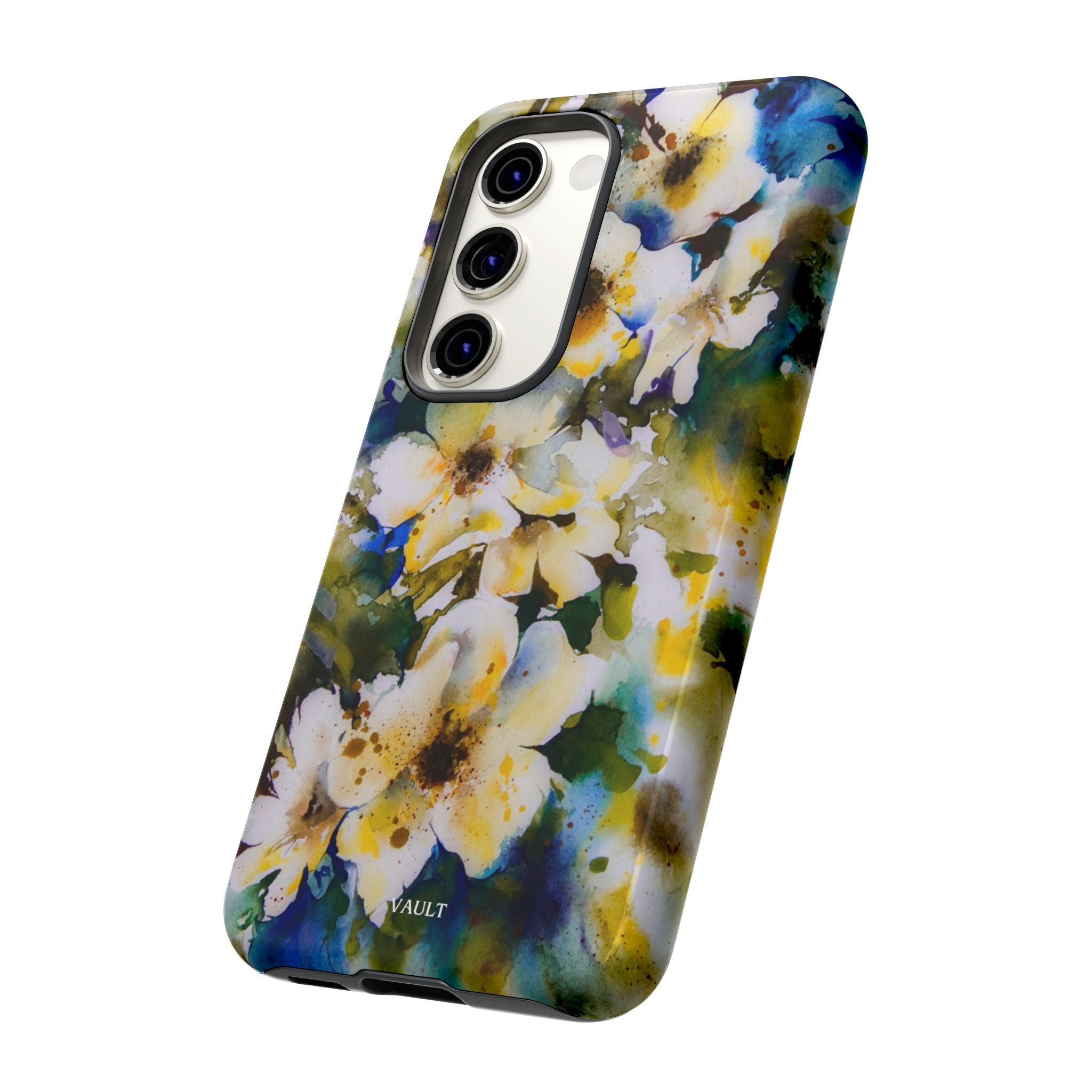 Floral Watercolor Tough Case – Yellow White Blossom Phone Cover