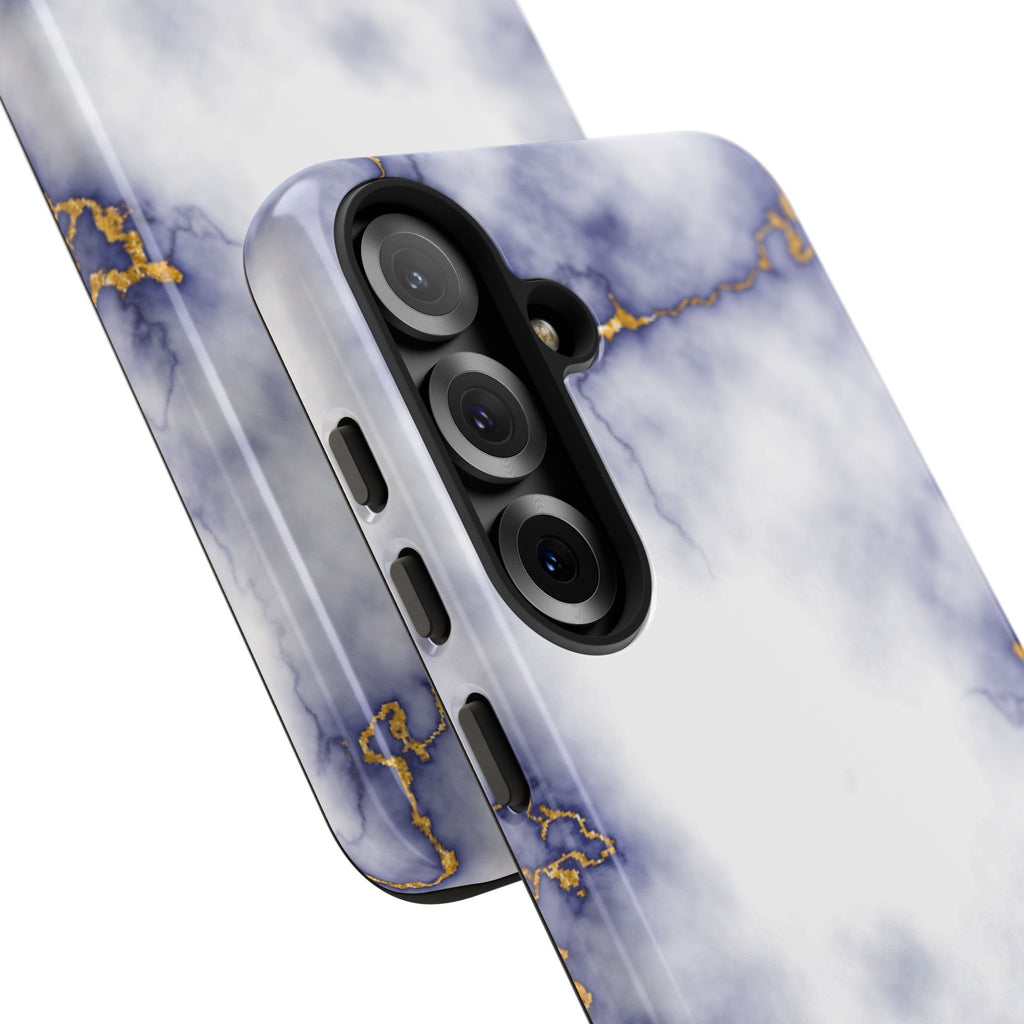 Purple Marble Tough Phone Case with Gold Veins