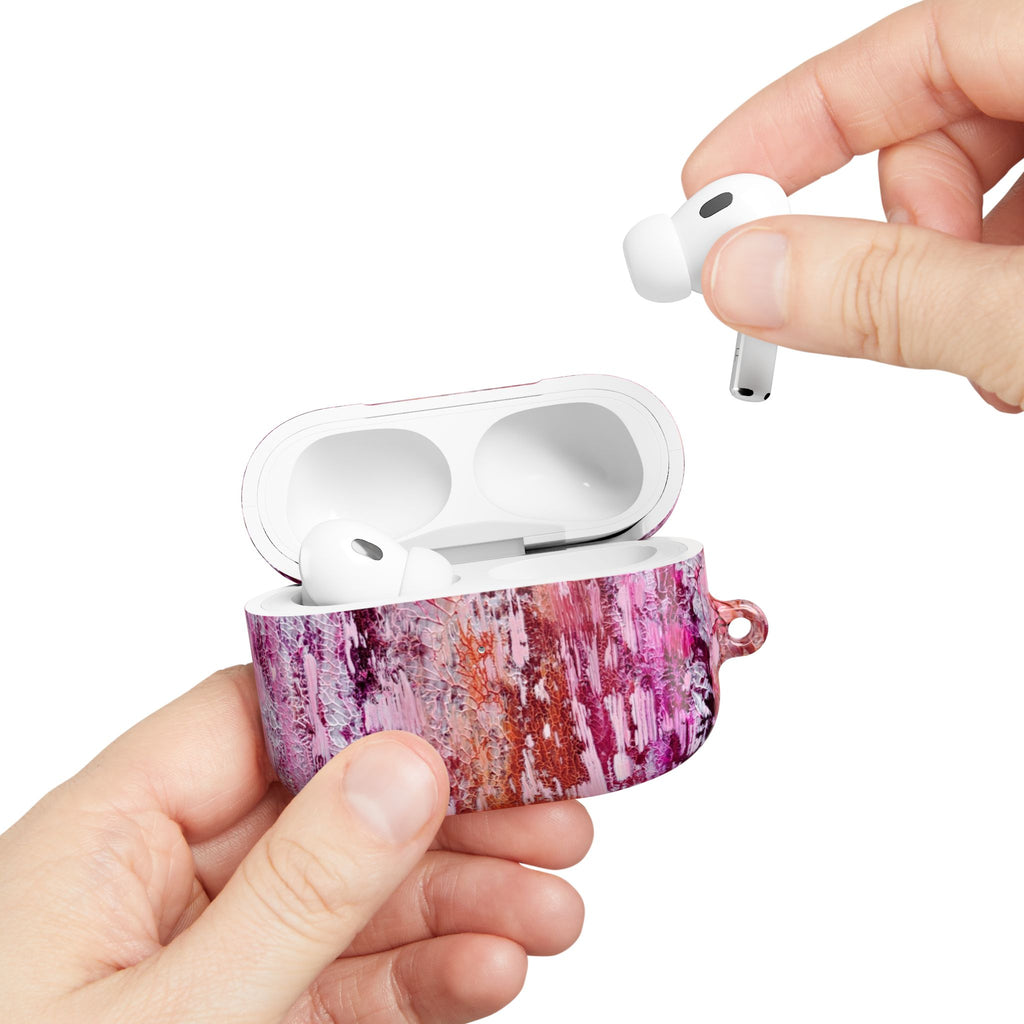 Abstract Pink Marble AirPod Case – Protective Artistic Earbud Cover