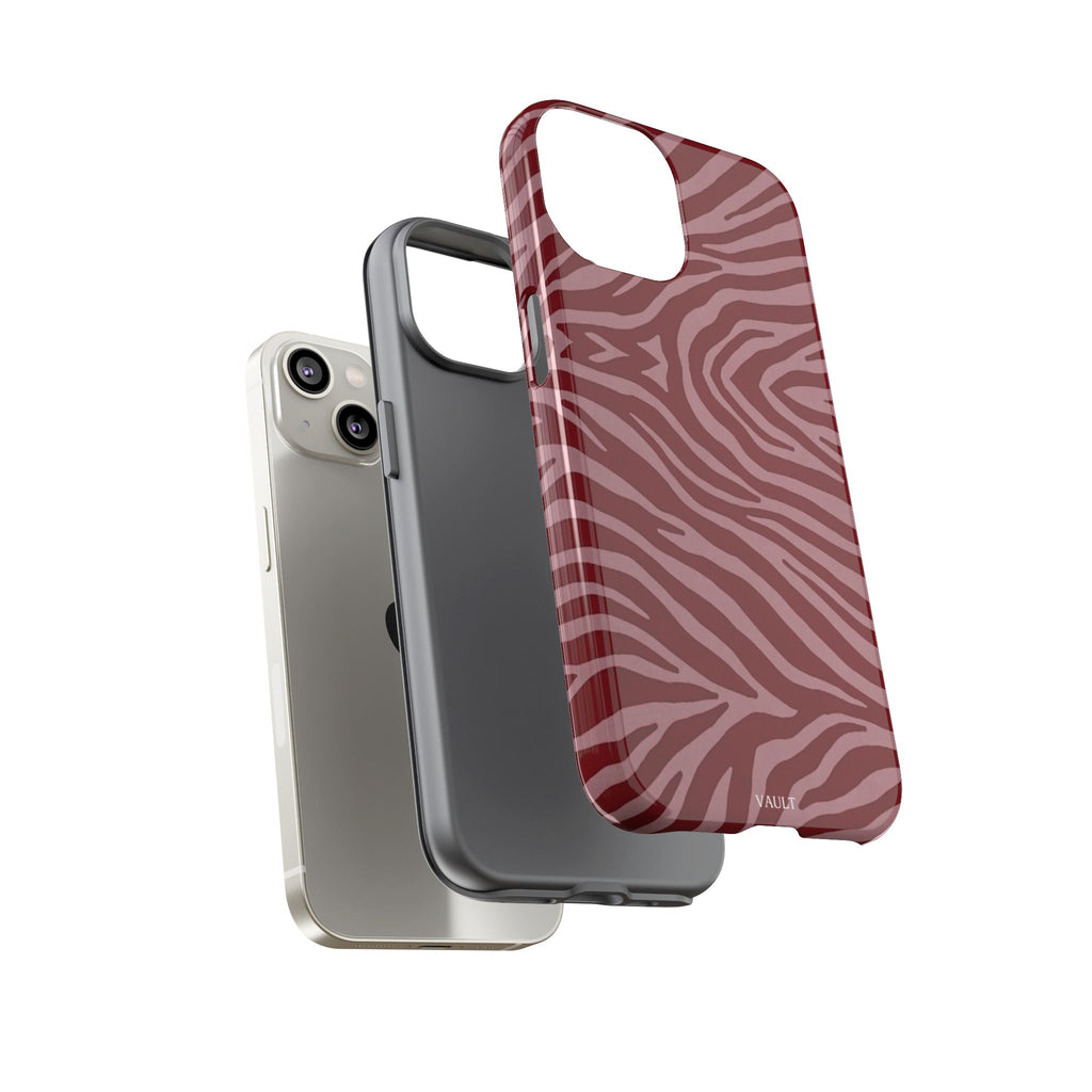 Red Zebra Print Tough Phone Case