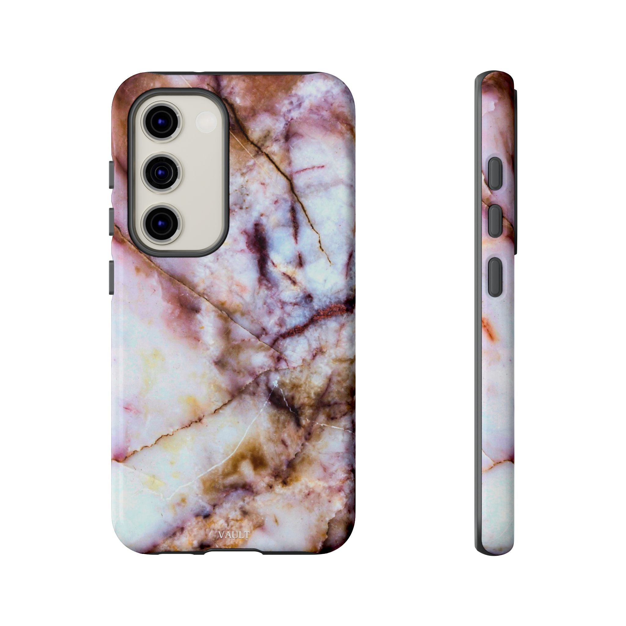 Marble Vein Tough Phone Case — Pink Quartz Protective Cover