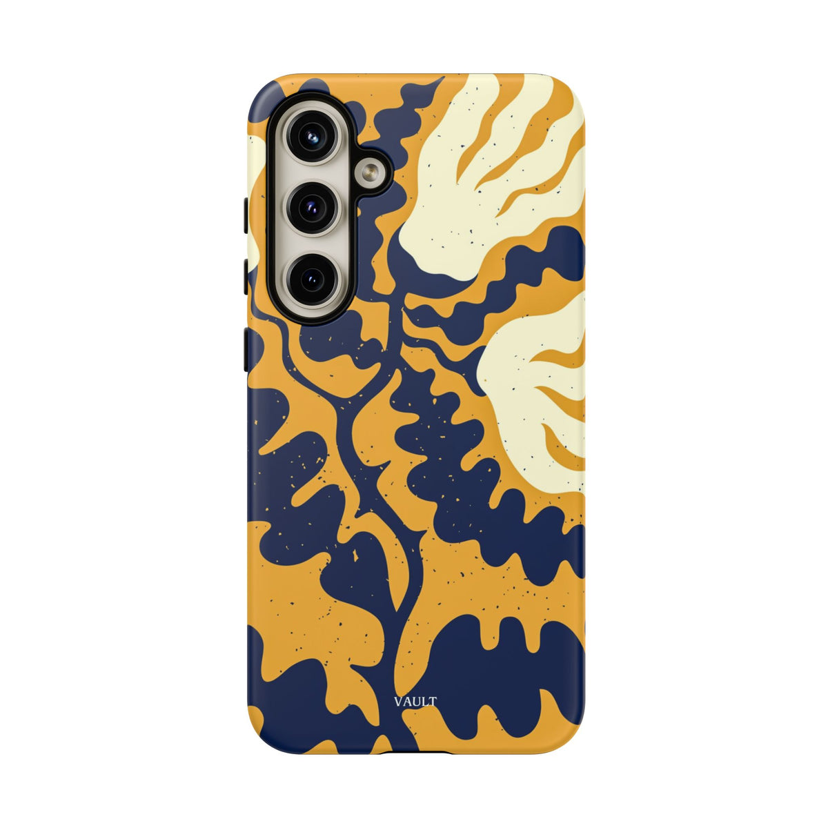 Bold Abstract Floral Phone Case (Navy & Mustard)