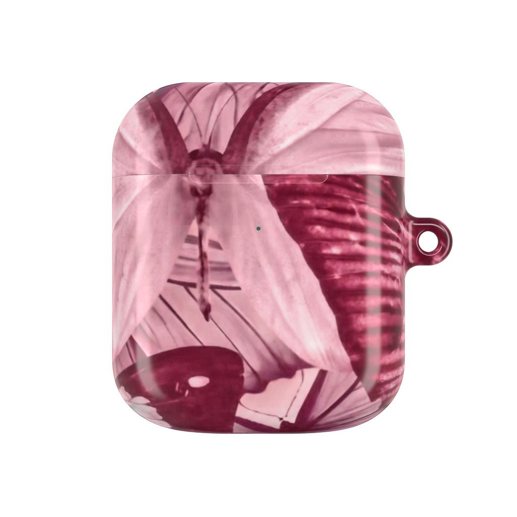 Floral Parasol AirPod Case — Vintage Pink Umbrella Design