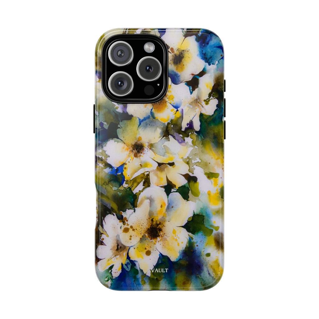 Floral Watercolor Tough Case – Yellow White Blossom Phone Cover