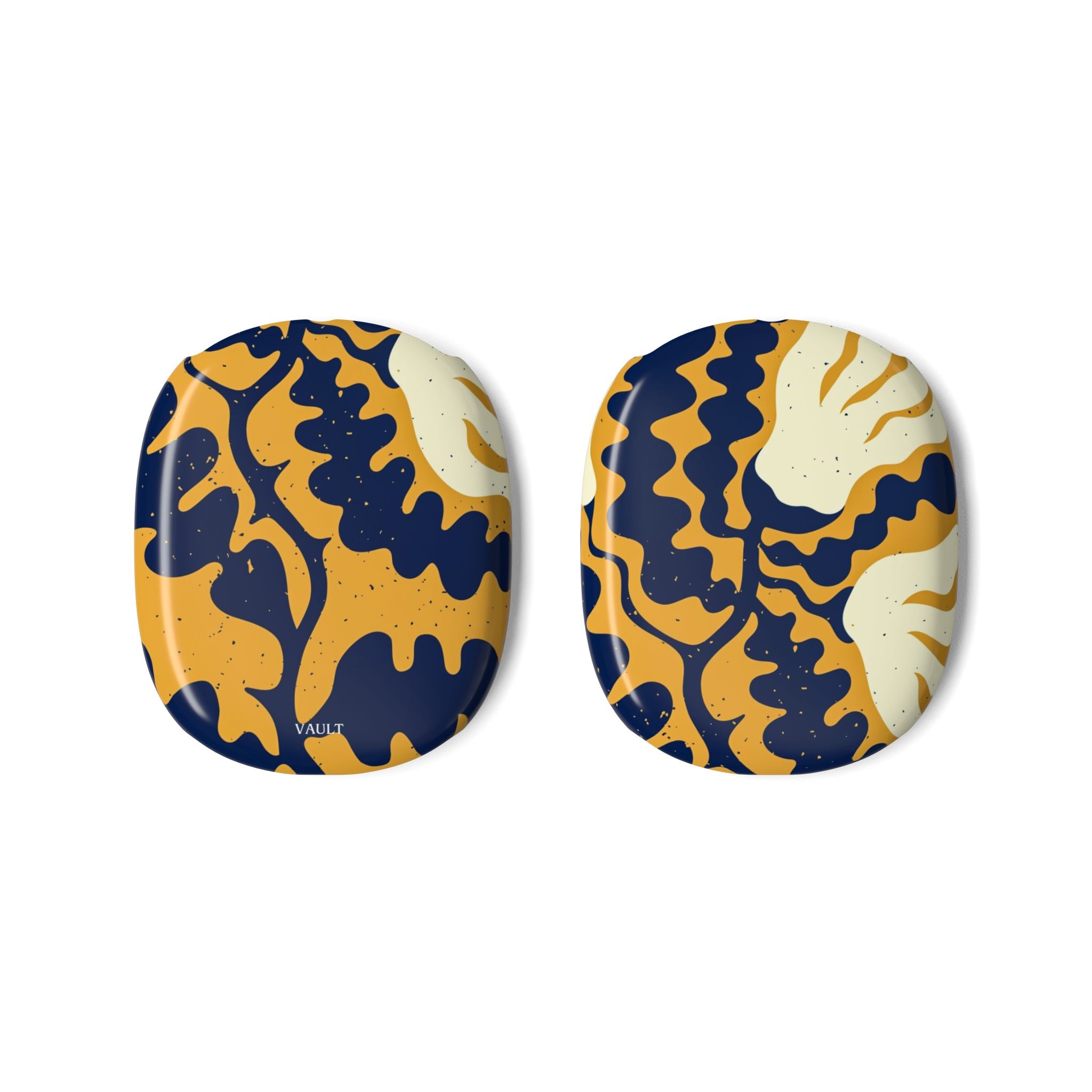 AirPods Max Case — Abstract Navy & Mustard Floral Print