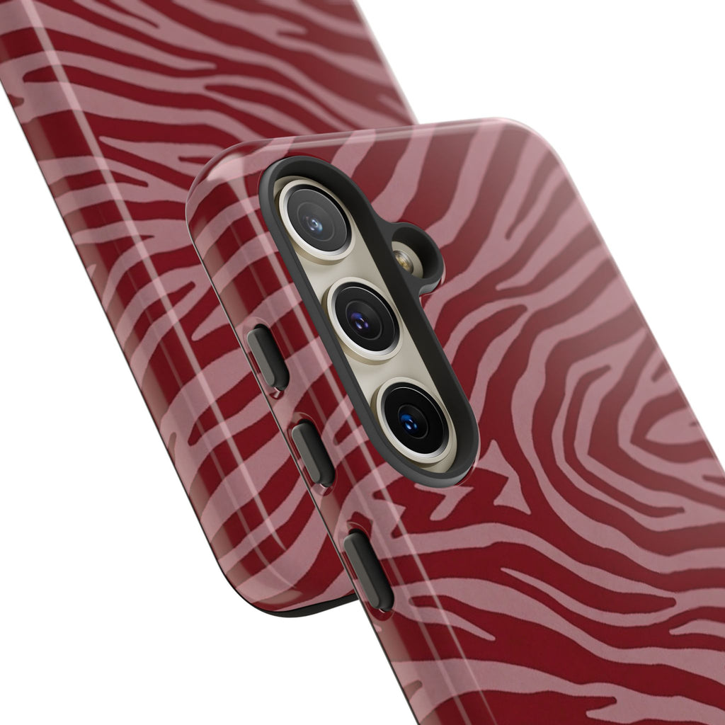 Red Zebra Print Tough Phone Case