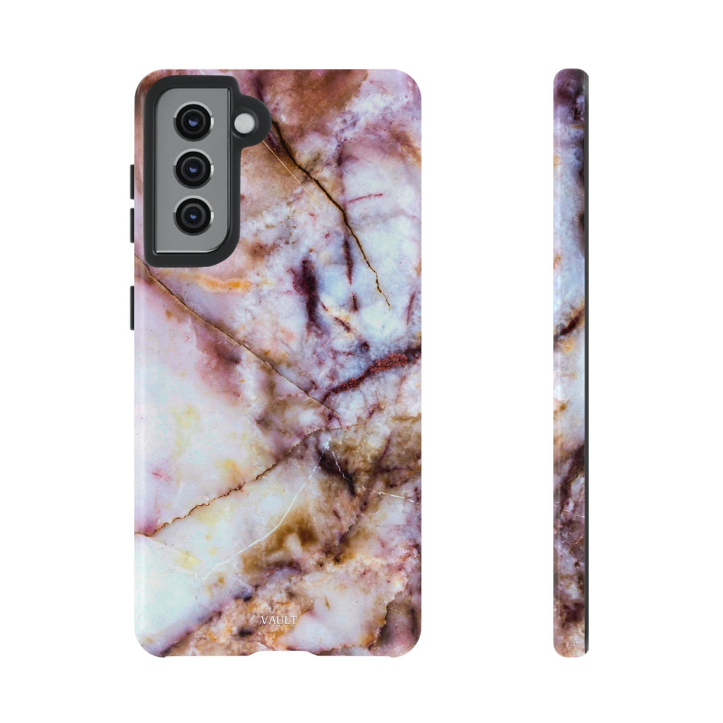 Marble Vein Tough Phone Case — Pink Quartz Protective Cover