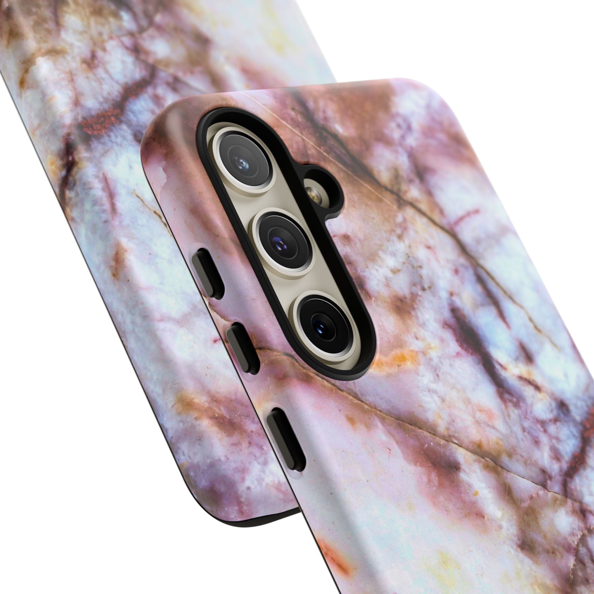 Marble Vein Tough Phone Case — Pink Quartz Protective Cover