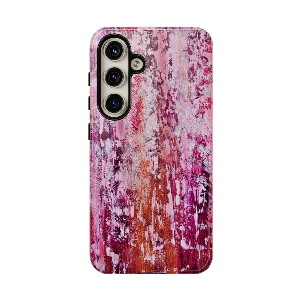 Pink Abstract Art Tough Phone Case — Protective Artistic Phone Cover