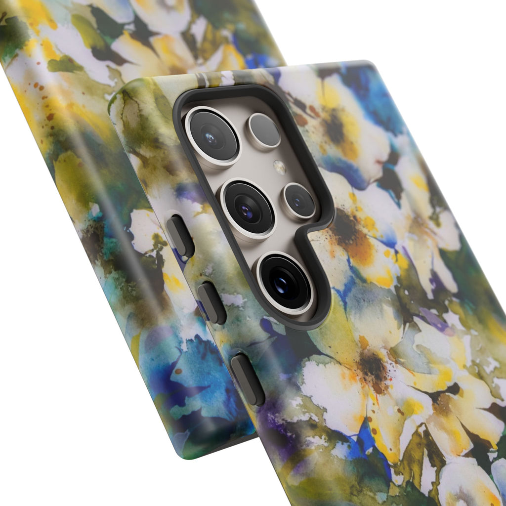 Floral Watercolor Tough Case – Yellow White Blossom Phone Cover