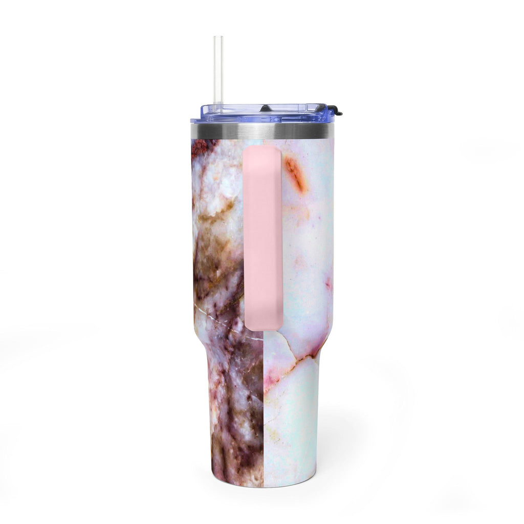 40oz Marble Rose Quartz Vacuum Tumbler – Insulated Travel Mug