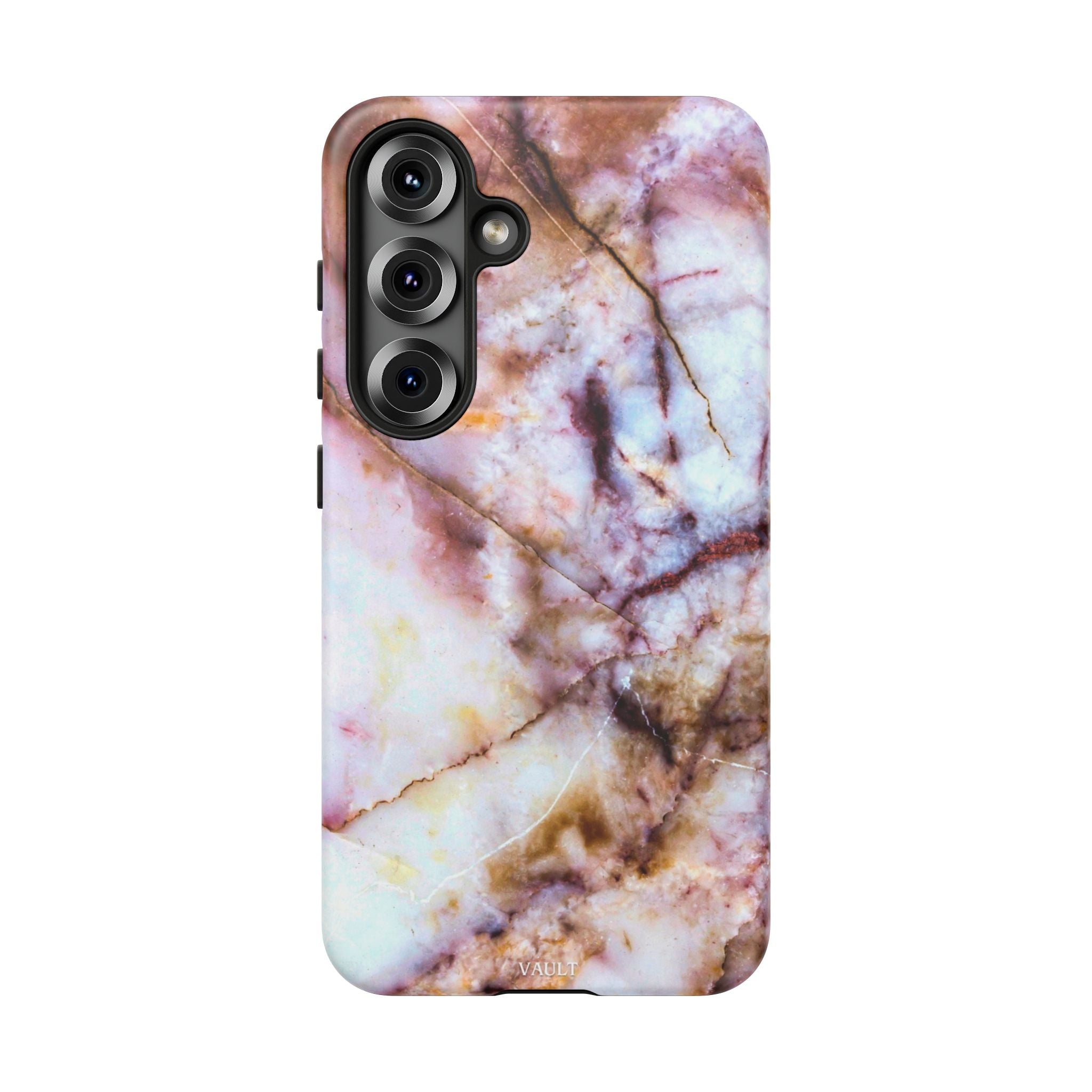 Marble Vein Tough Phone Case — Pink Quartz Protective Cover