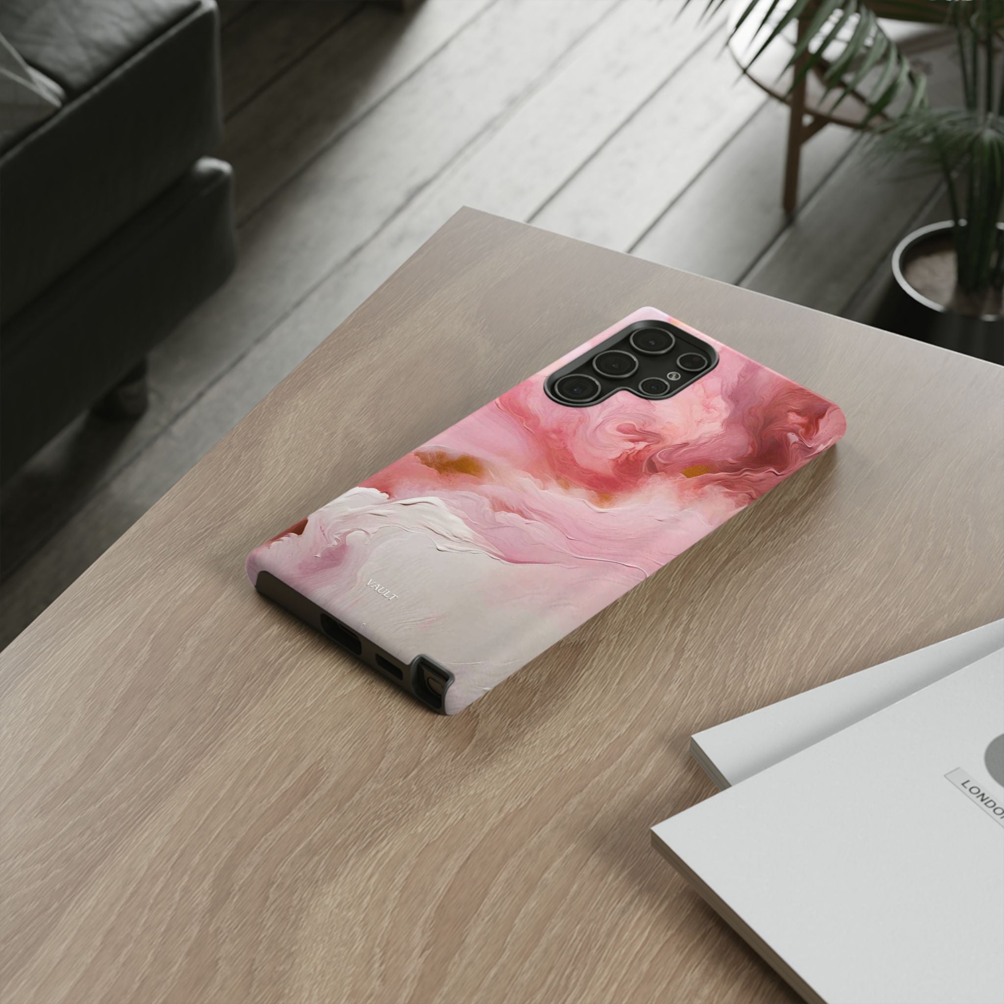 Pink Marble Tough Phone Case — Protective Artistic Phone Cover