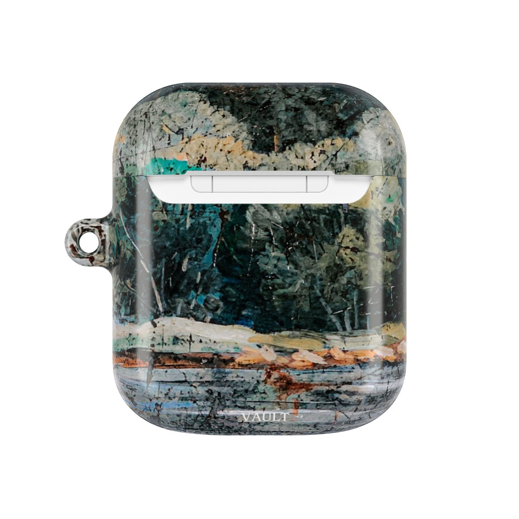 Marbled Forest AirPod Case — Green Teal Abstract Protective Cover