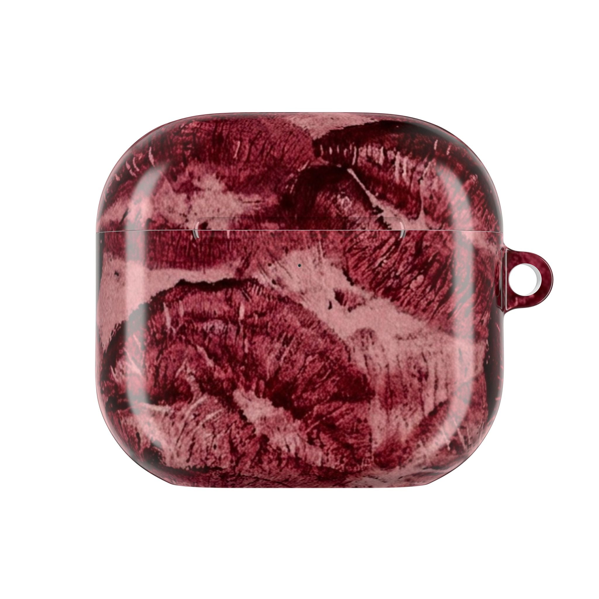 Maroon Kiss-Print AirPod Case