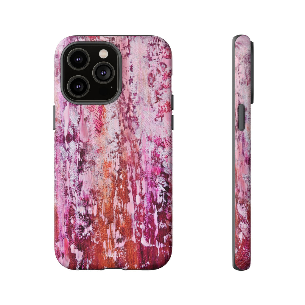 Pink Abstract Art Tough Phone Case — Protective Artistic Phone Cover