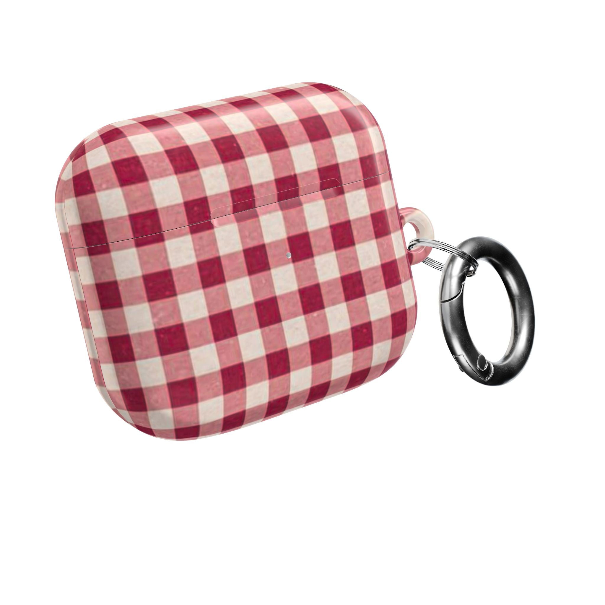 Plaid AirPod Case — Red Buffalo Check Protective Cover