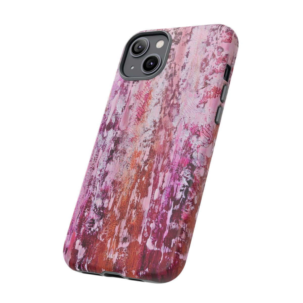 Pink Abstract Art Tough Phone Case — Protective Artistic Phone Cover