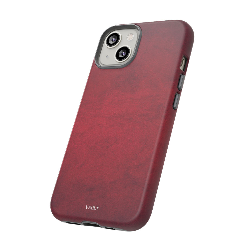 Red Leather Texture Phone Case Impact-Resistant Case