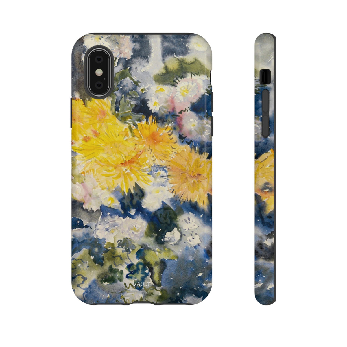 Floral Watercolor Phone Case – Yellow Chrysanthemums Design