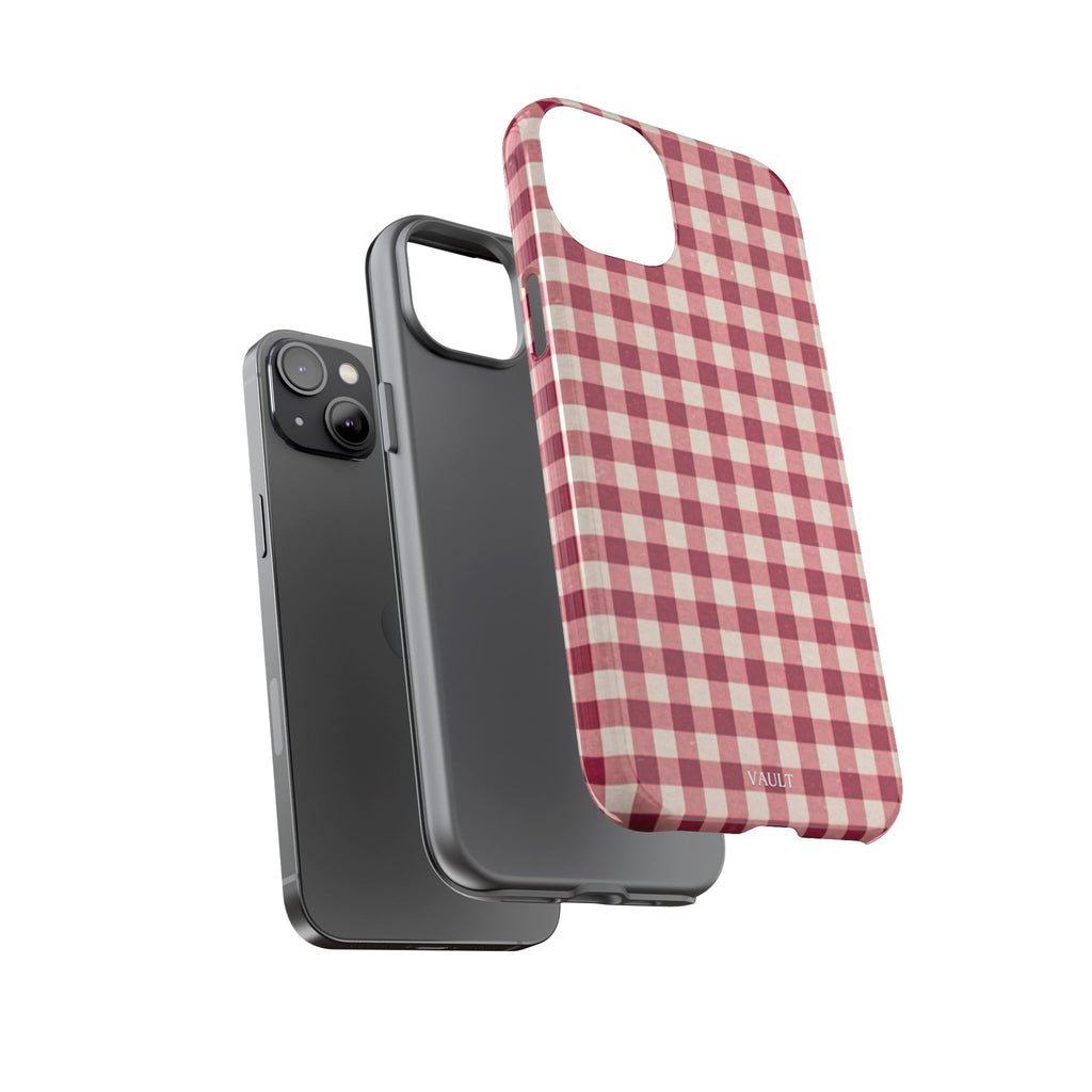 Gingham Phone Case — Red Plaid Tough Case