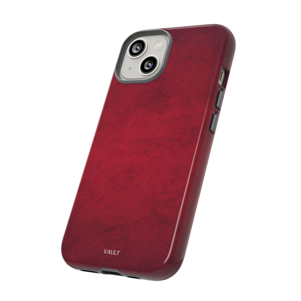 Red Leather Texture Phone Case Impact-Resistant Case