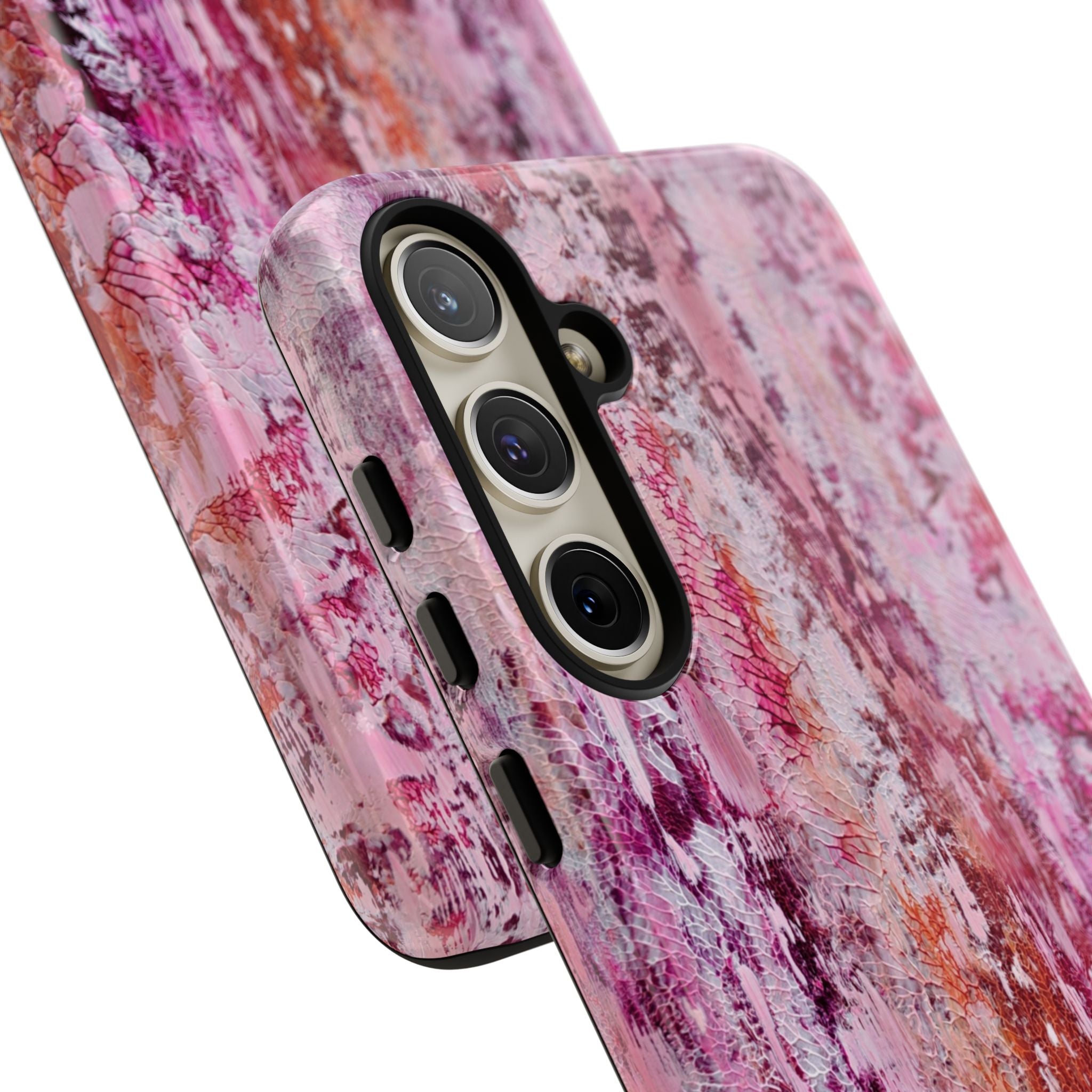 Pink Abstract Art Tough Phone Case — Protective Artistic Phone Cover