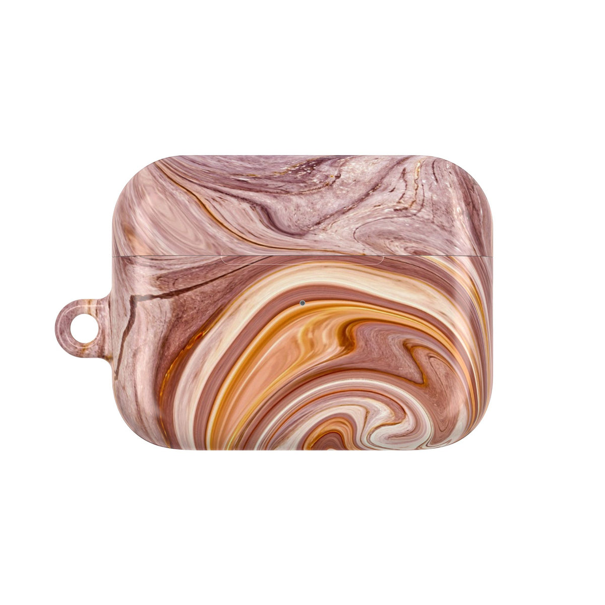 Marble Swirl AirPod Case — Pink & Gold Abstract Protective Cover