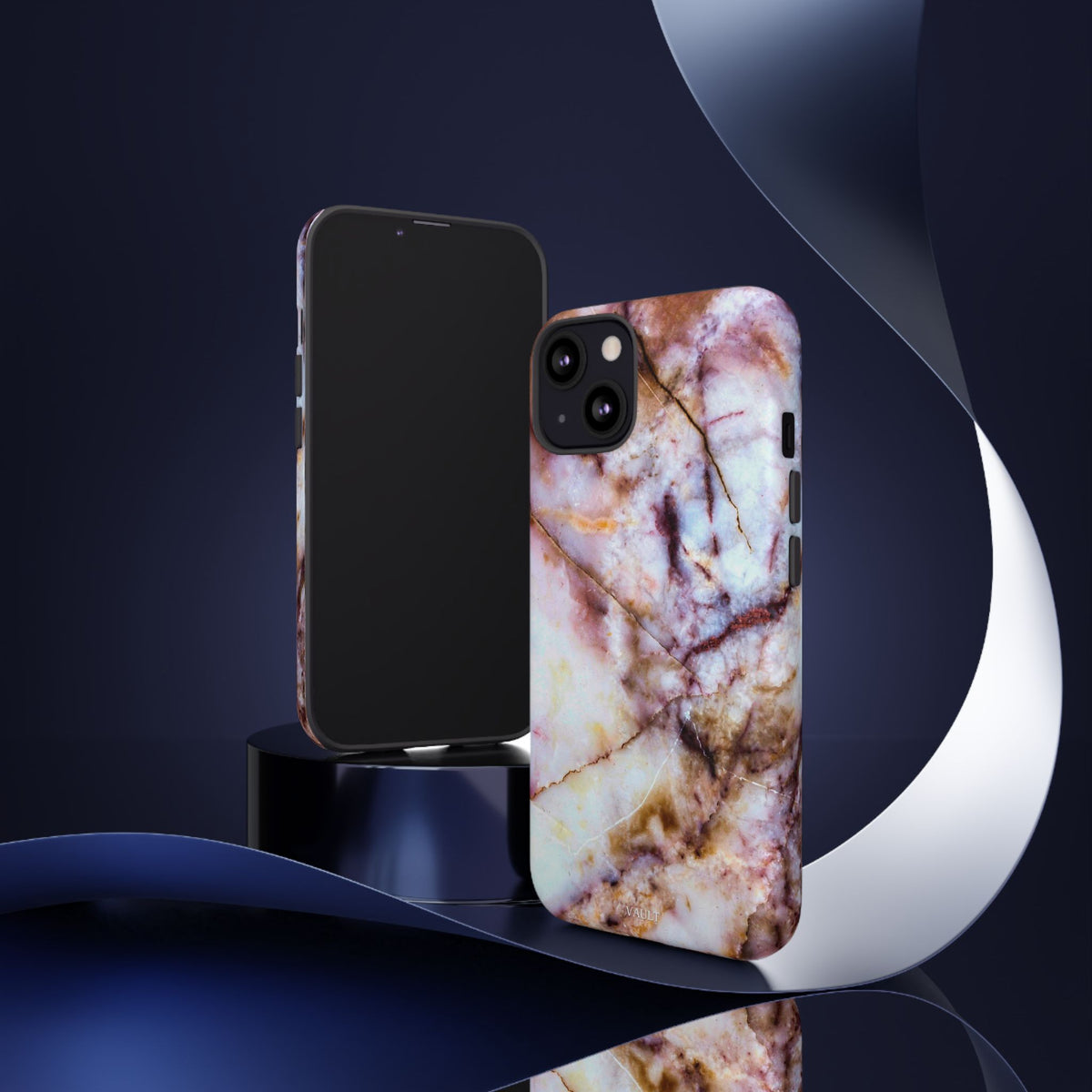 Marble Vein Tough Phone Case — Pink Quartz Protective Cover