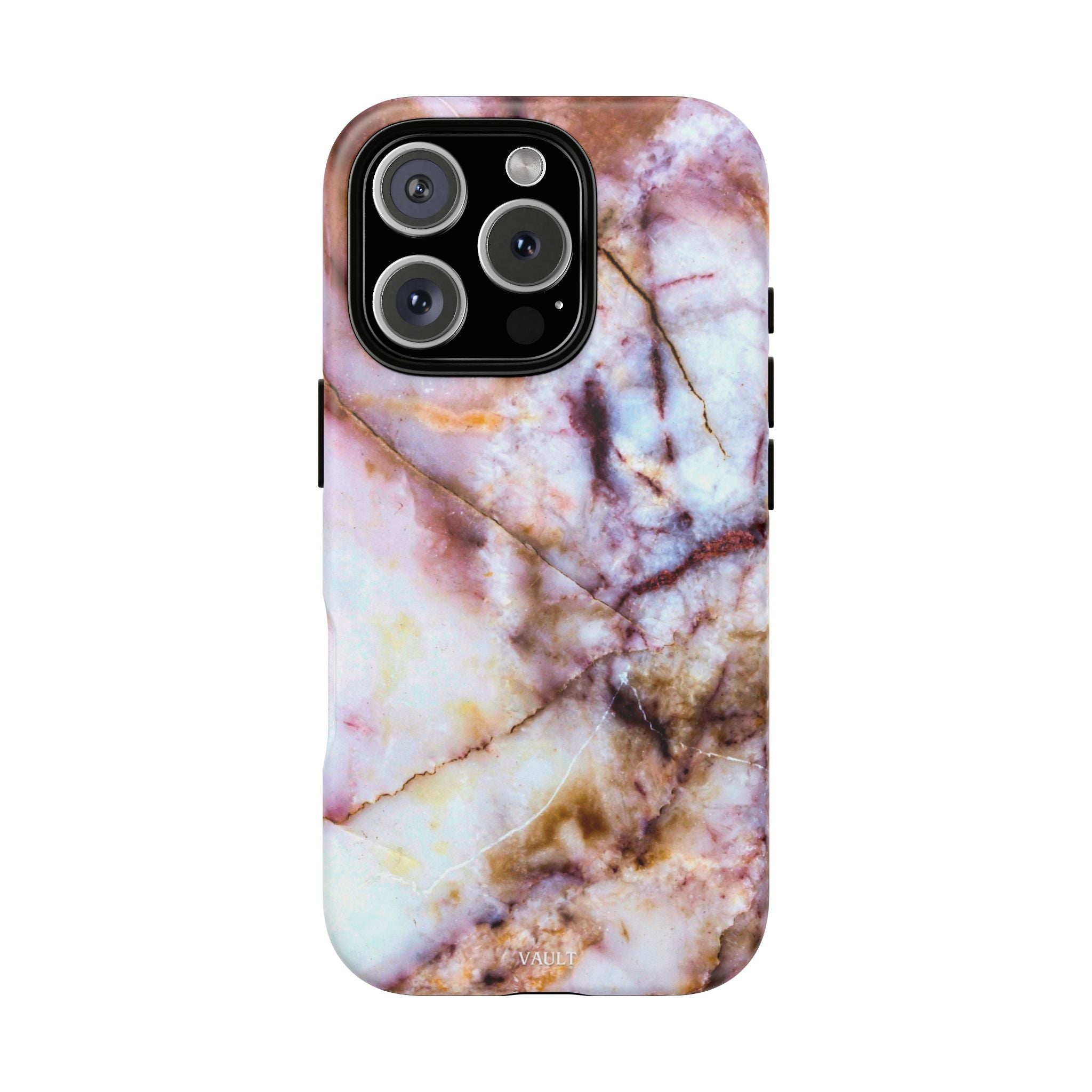 Marble Vein Tough Phone Case — Pink Quartz Protective Cover