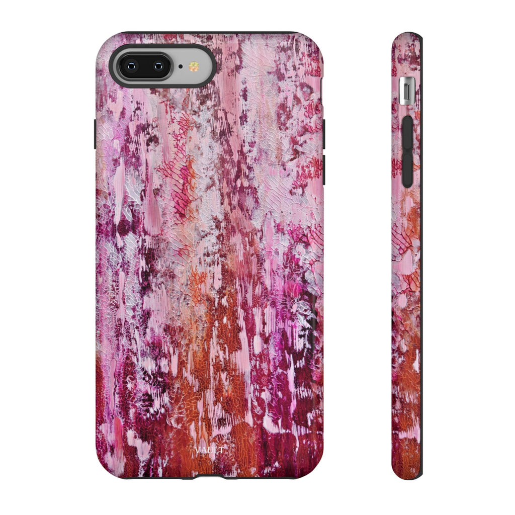 Pink Abstract Art Tough Phone Case — Protective Artistic Phone Cover