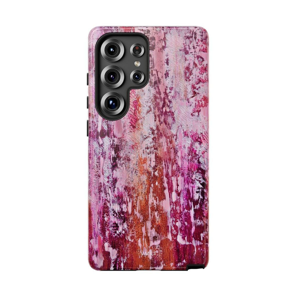 Pink Abstract Art Tough Phone Case — Protective Artistic Phone Cover