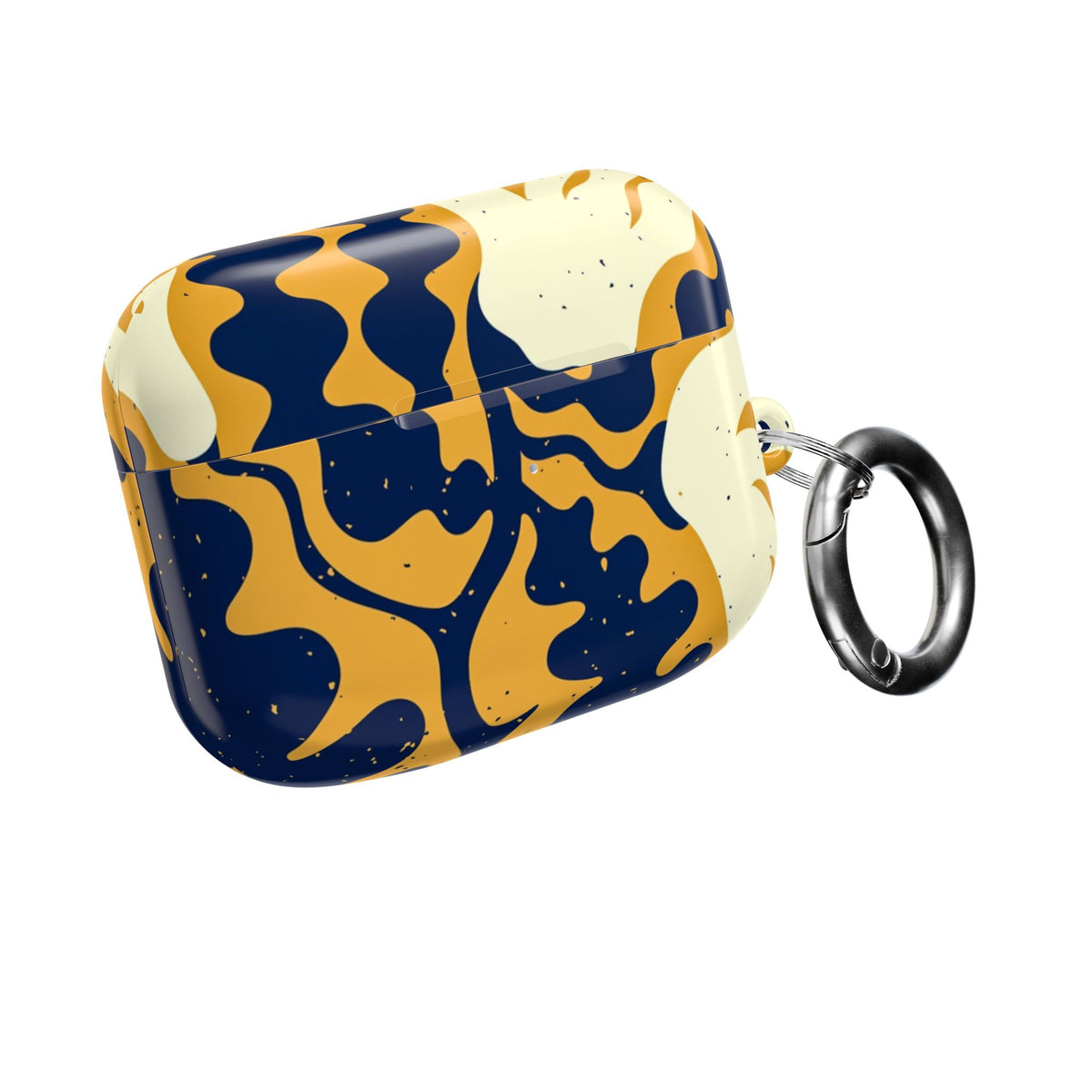 Abstract Navy & Mustard Swirl AirPod Case — Protective Designer Cover